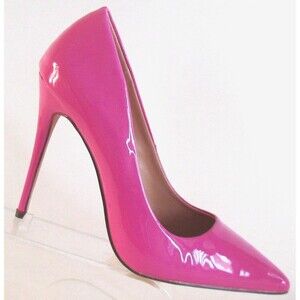 DESIGNER LILIANA PINK FAUX PATENT LEATHER POINTED TOE HIGH HEEL PUMPS 8.5 M